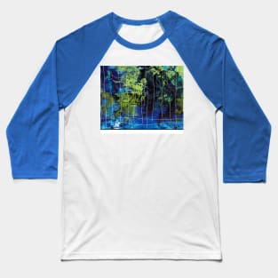 Blue green nature abstract Baseball T-Shirt